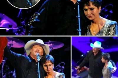 The lights dimmed, the crowd hushed, and all eyes turned to Alan Jackson as he prepared to close a night filled with tributes to the legendary George Jones. But what came next left fans in awe. As Jackson began He Stopped Loving Her Today, a song hailed as the greatest in country music history, he paused—and then, in a tearful, unforgettable moment, invited Jones’ widow, Nancy, to the mic. With voices trembling, they honored a man whose legacy will never fade….