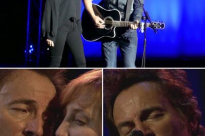 The lights dimmed, and a hush fell over the New York City crowd. Then, with a gentle strum of his guitar, Bruce Springsteen began to sing If I Should Fall Behind. But this time, it wasn’t just him—standing by his side was Patti Scialfa, his wife and longtime musical partner. Their voices intertwined, raw and heartfelt, carrying the weight of a love story told through music. The Sessions Band’s rich, folk-infused arrangement gave the song new life, its harmonies wrapping around the audience like a warm embrace. As the final notes lingered in the air, the crowd erupted in applause, fully aware they had just witnessed something special. A moment of pure Springsteen magic—timeless, intimate, and unforgettable