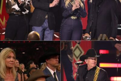 The lights dimmed in Nashville, and a hush fell over the arena. Then, as George Strait stepped into the spotlight, time seemed to slow. The man who gave us “Amarillo by Morning” and “The Chair” now stood not just as a performer—but as a legend receiving the 2024 Willie Nelson Lifetime Achievement Award. His eyes shimmered with quiet gratitude. Tributes poured in—Miranda Lambert, Chris Stapleton, and others sang not just his songs, but his legacy. George spoke with grace, honoring his beloved wife Norma and remembering lost friends who helped shape his journey. It wasn’t just a career being celebrated—it was a life of country music, lived with heart, grit, and soul. And in that moment, every fan in the room felt it: they were witnessing the crowning of a king