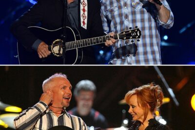 Three country legends—Reba McEntire, Garth Brooks, and George Strait—stood side by side under the bright lights of the ACM Awards stage, ready to honor an icon. As the first chords rang out, the energy in the room shifted. This wasn’t just a performance; it was a moment of history. With every note, every heartfelt lyric, they paid tribute to the legendary Dick Clark, their voices weaving together in a powerful testament to his impact on country music. The audience, a sea of teary eyes and hushed reverence, knew they were witnessing something truly special—three giants of the genre coming together to honor a man who helped shape their world.