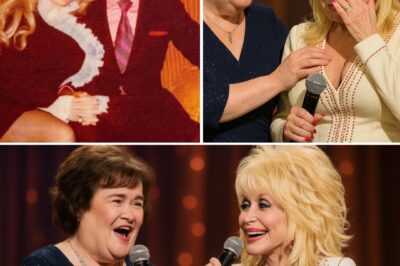 “I Still Feel Him Beside Me…” — During an emotional duet of “You Are Always On My Mind,” Dolly Parton broke down mid-performance, mourning the recent loss of her husband of 60 years. In that vulnerable moment, Susan Boyle held her hand with quiet compassion, offering more than harmony—she offered deep, heartfelt understanding. The powerful scene turned into a tearful moment of sisterhood that left the audience speechless. A performance no one saw coming—and one the world won’t forget.