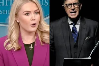 Stephen Colbert’s stage erupted as Karoline Leavitt “flipped the script” live on air: The audience was stunned, the show was abruptly cut, and social media exploded! This unprecedented showdown exposed the dividing lines in American media—Could this be a historic turning point?